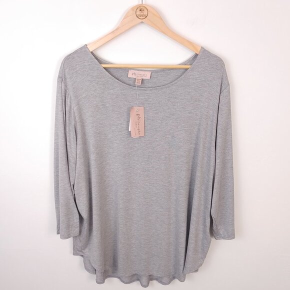 Philosophy Woman Gray Top Tee size 3X NWT - Picture 1 of 5